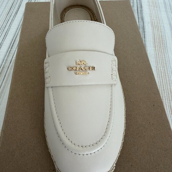 NWB Women's Coach Lockup Loafer Espadrille Shoe Chalk US 8.5B /EUR 39B - Picture 5 of 5